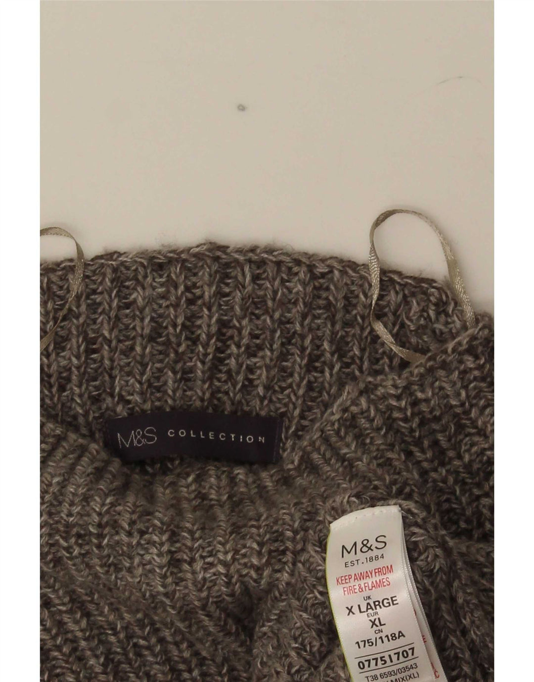 Pulover cu gât țestoasă pentru bărbați Marks & Spencer, XL, gri acrilic cu pată