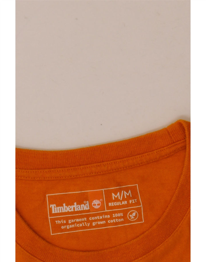 Tricou grafic Timberland pentru bărbați, cu croiala normală, top din bumbac portocaliu mediu