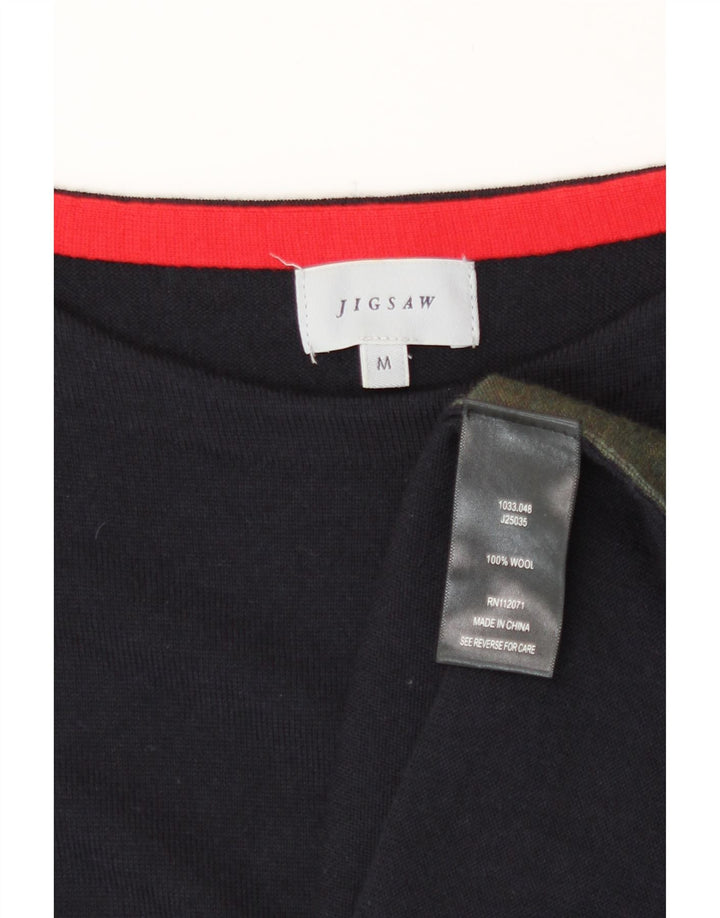 Jigsaw Rochie Jumper pentru Femei UK 12 Mediu Lână Colorblock Albastru Marin
