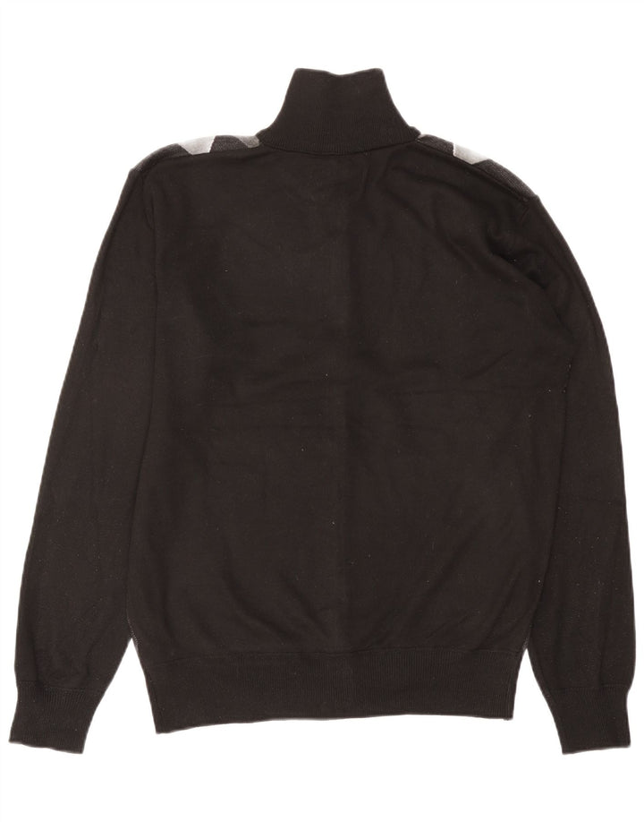 Pulover cardigan pentru bărbați Pierre Cardin, mare, negru, poliester Argyle/Diamond