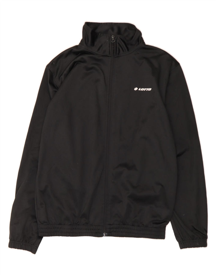 LOTTO Mens Tracksuit Top Jacket Medium Black Vintage Lotto and Second-Hand Lotto from Messina Hembry 
