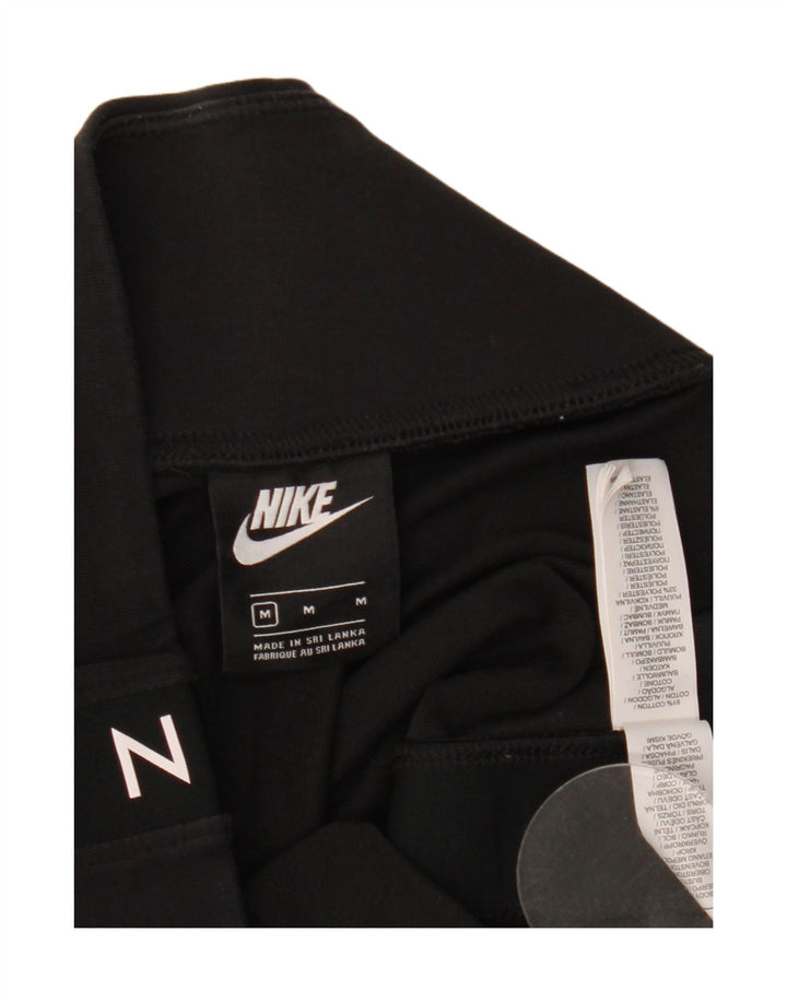 Leggings crop grafic Nike pentru femei UK 14, bumbac mediu negru