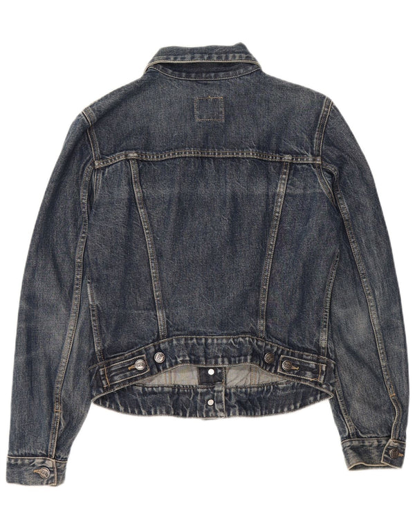 Gas Street Mood Crop Jachetă de blugi pentru femei UK 10 Small Blue Bumbac