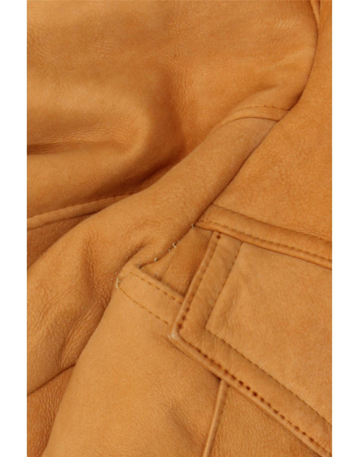 Jachetă vintage pentru bărbați din shearling UK 40, mare, bej