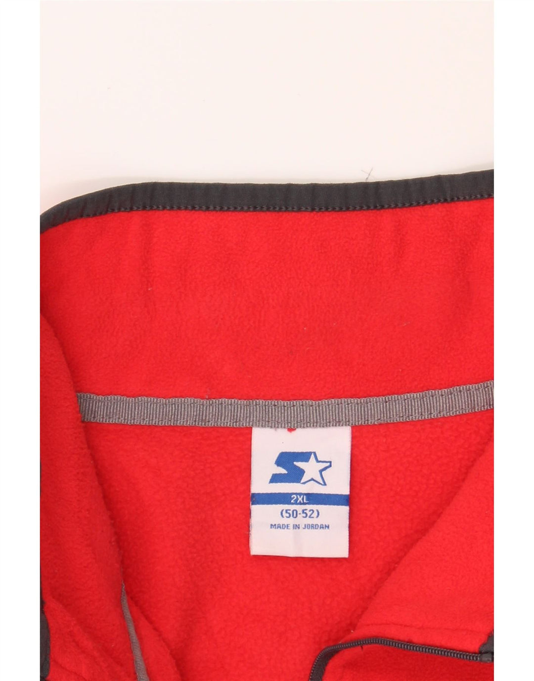 STARTER Mens Zip Neck Fleece Jumper UK 50/52 2XL Red Polyester Vintage Starter and Second-Hand Starter from Messina Hembry 