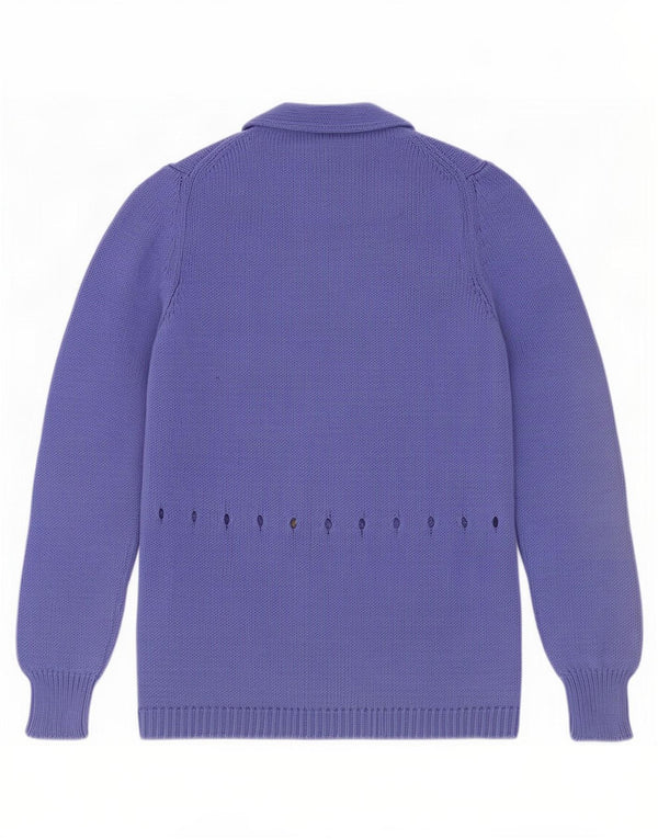 Pulover cardigan deschis Massimo Dutti pentru femei UK 18 XL Bumbac albastru