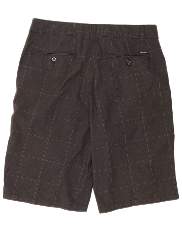 O'Neill Mens Chino Shorts W33 Medium Grey Check Polyester