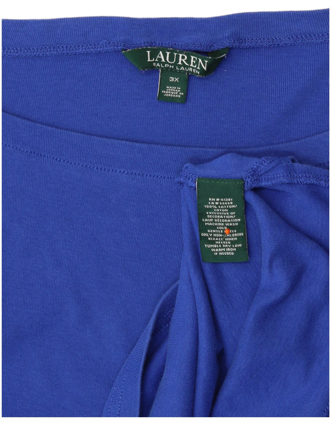 Tricou pentru femei RALPH LAUREN Top UK 22 3XL Bumbac albastru