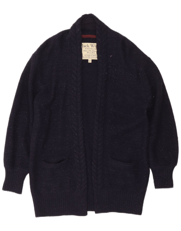 Jack Wills Pulover cardigan cu paragate supradimensionat pentru femei UK 10 Mic bleumarin