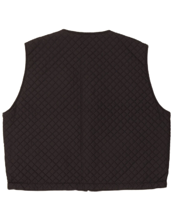 Gilet Vintage pentru femei, supradimensionat, reversibil matlasat UK 12, mediu negru, nailon
