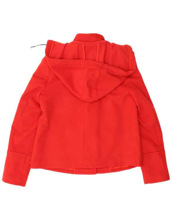 Jachetă duffle cu glugă pentru femei Stefanel IT 48 XL Lână virgină roșie