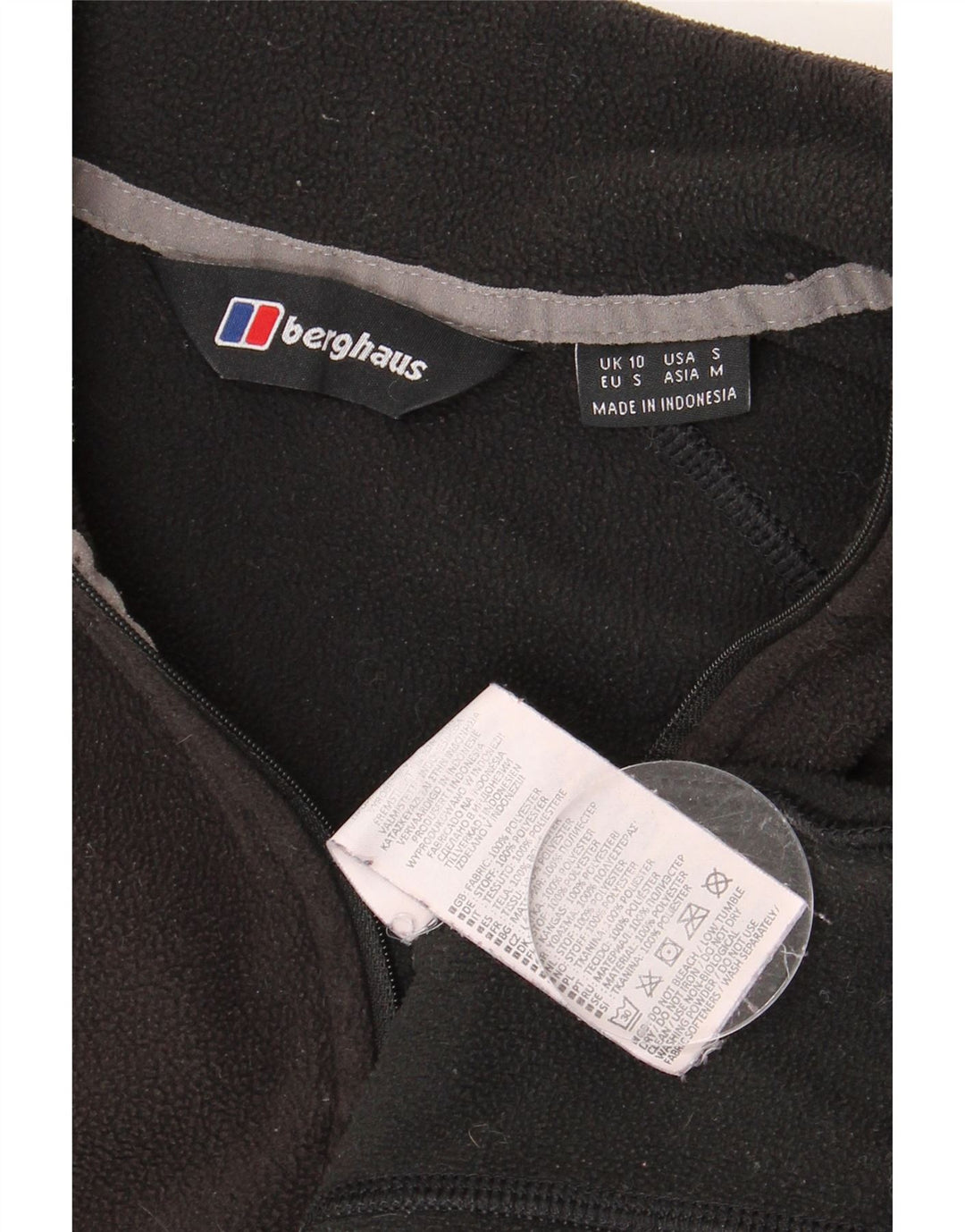 BERGHAUS Pulover pentru damă, cu fermoar și gât, din lână UK 10 Poliester negru mic