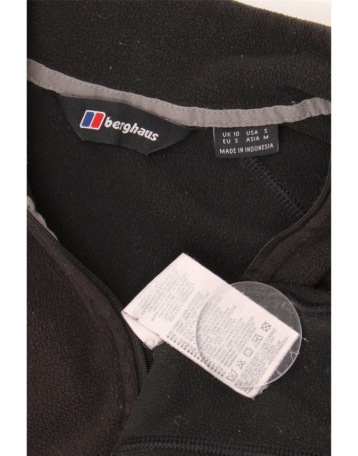 BERGHAUS Pulover pentru damă, cu fermoar și gât, din lână UK 10 Poliester negru mic