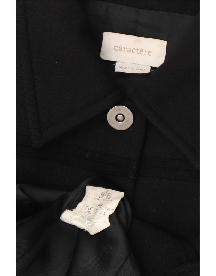 Sacou Blazer Femei Caractere cu 4 nasturi UK 12 Lână neagră medie
