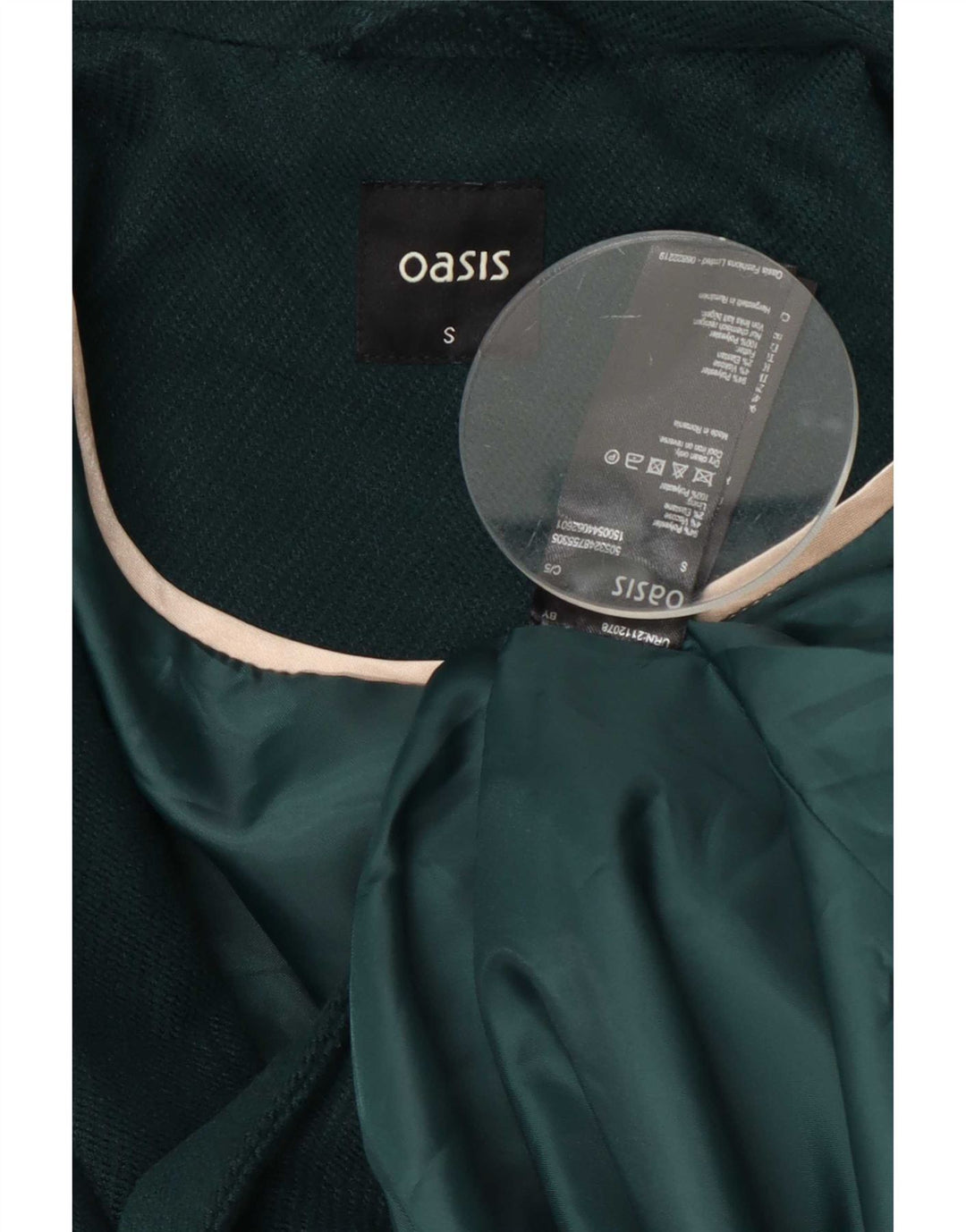 Palton dublu pentru femei Oasis UK 10 Poliester verde mic