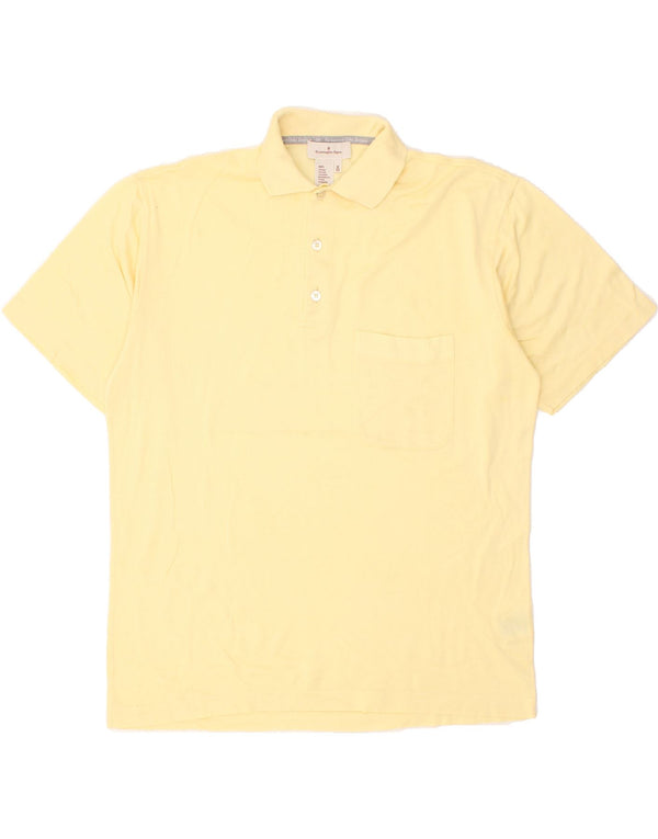 ERMENEGILDO ZEGNA Tricou polo pentru bărbați IT 50 Bumbac galben mediu
