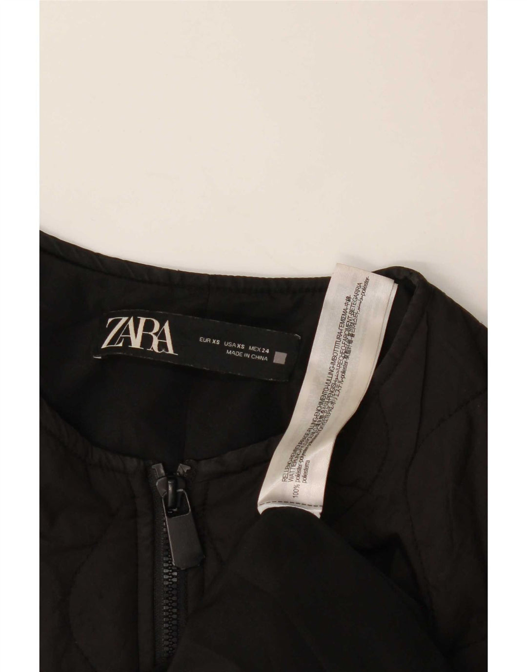 Jachetă căptușită supradimensionată pentru femei Zara UK 6 XS Poliester negru