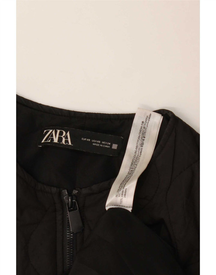 Jachetă căptușită supradimensionată pentru femei Zara UK 6 XS Poliester negru