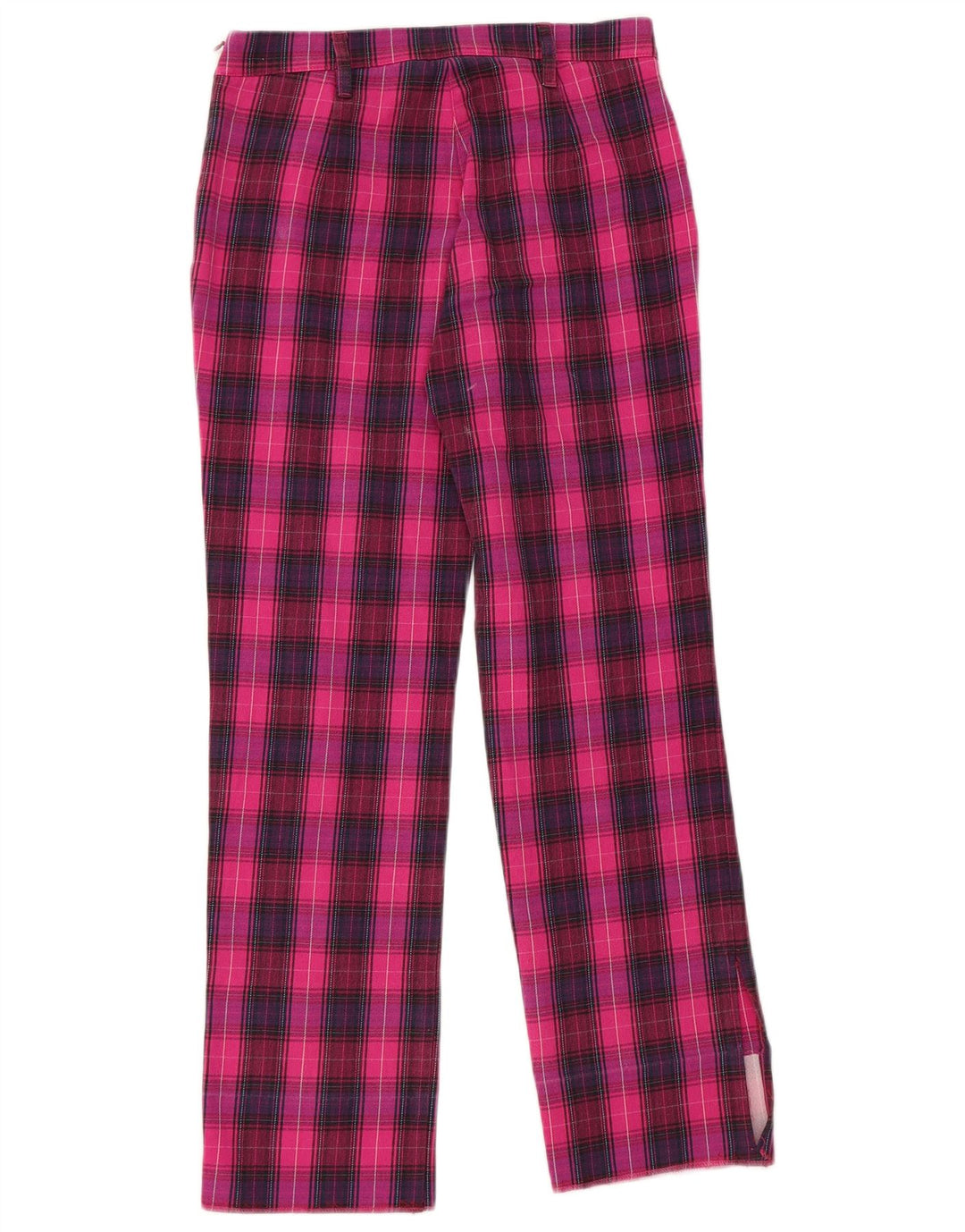 Pantaloni casual drepti pentru femei MOSCHINO UK 10 Small W28 L28 Pink Check