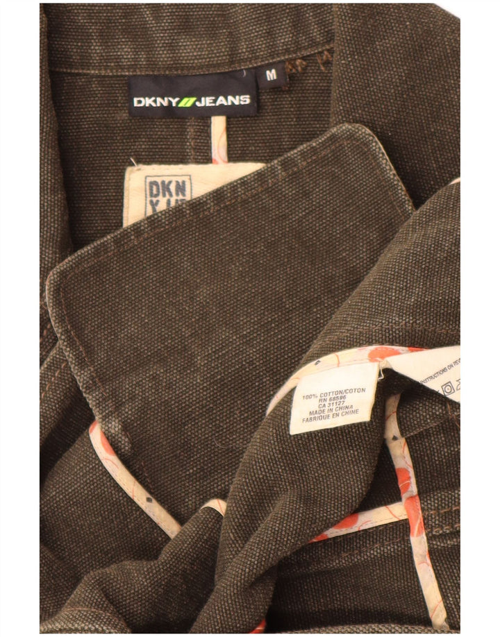 Jachetă Dkny pentru femei cu 1 nasture, UK 12, bumbac kaki mediu