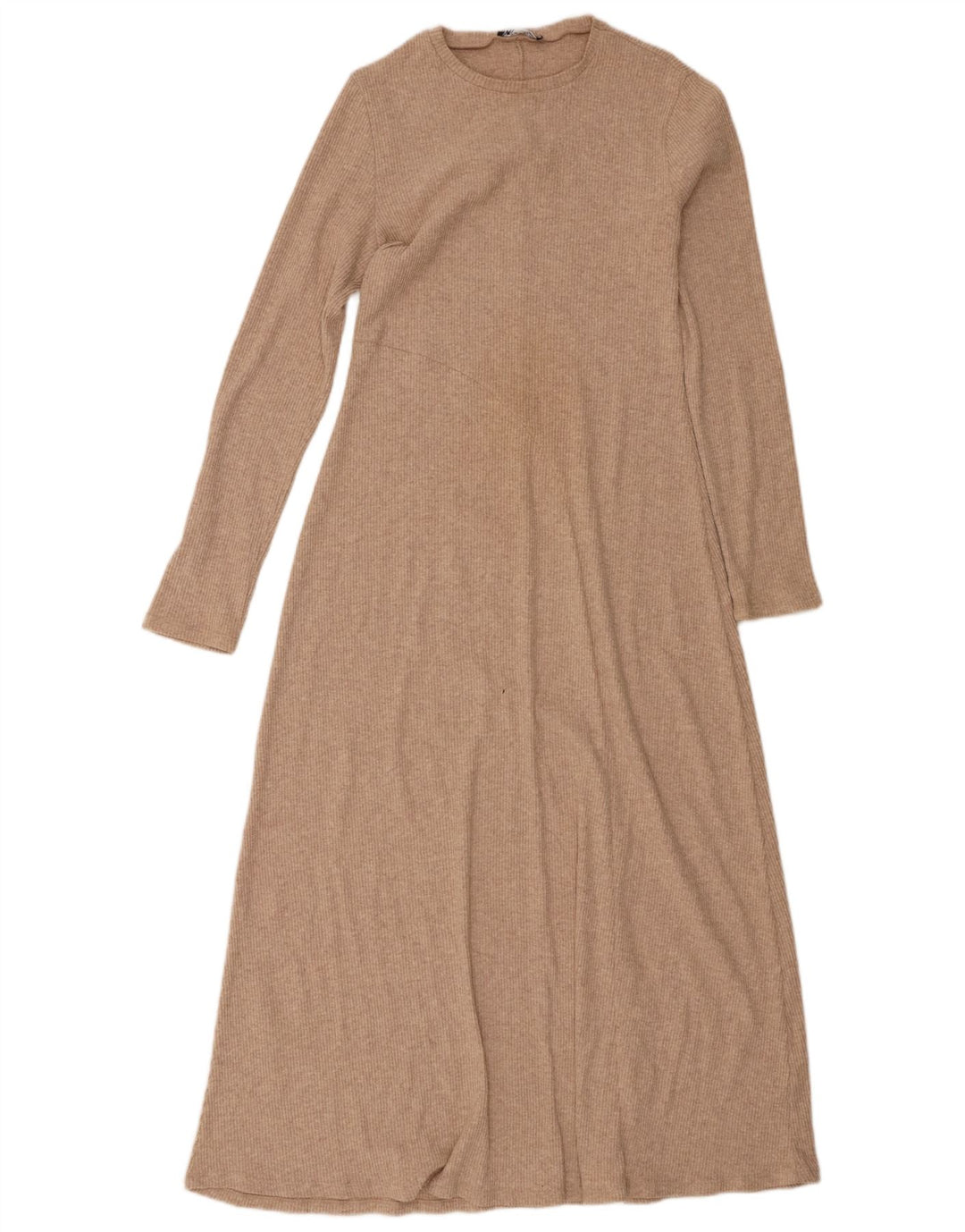 Rochie maxi cu mânecă lungă pentru femei Zara UK 12 Bej mediu