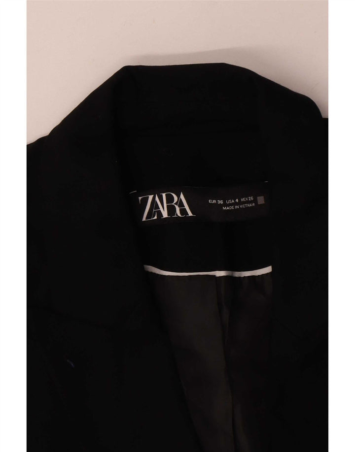 Sacou blazer pentru femei Zara, cu 1 nasture, UK 36 Poliester negru mic