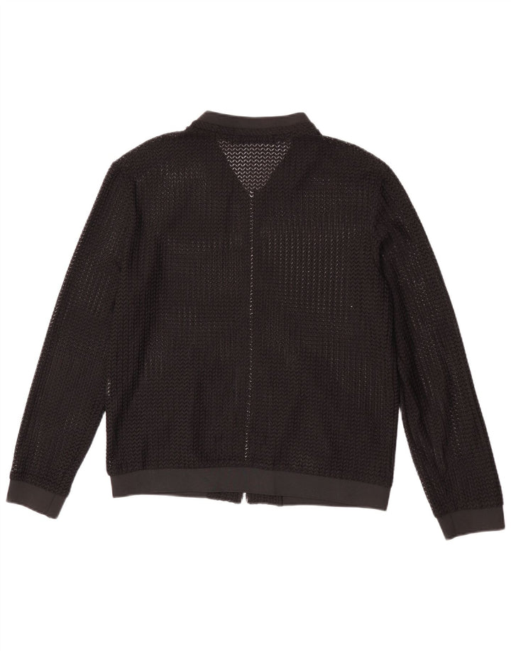Jachetă Bomber See throught pentru femei Zara UK 14 Medium Black