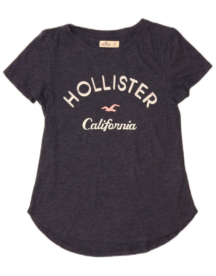 HOLLISTER Tricou cu grafic pentru femei Top UK 6 XS Bumbac bleumarin