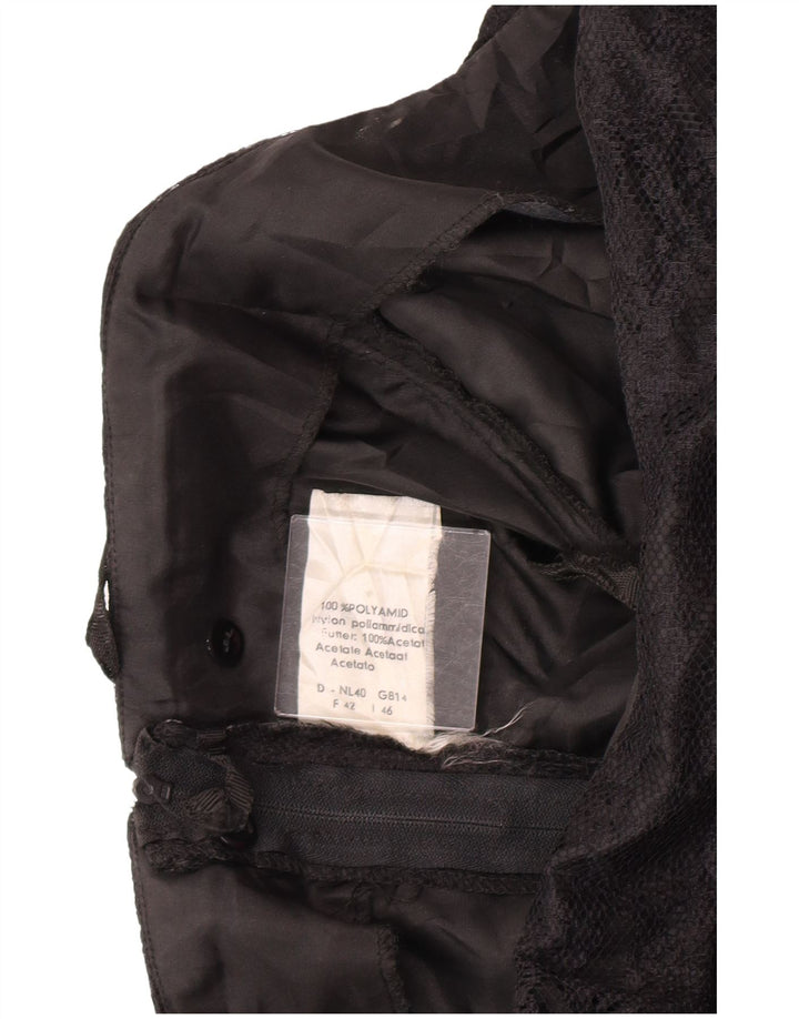 Rochie vintage pentru femei fără bretele UK 14 mare, neagră, cu flori din poliamidă