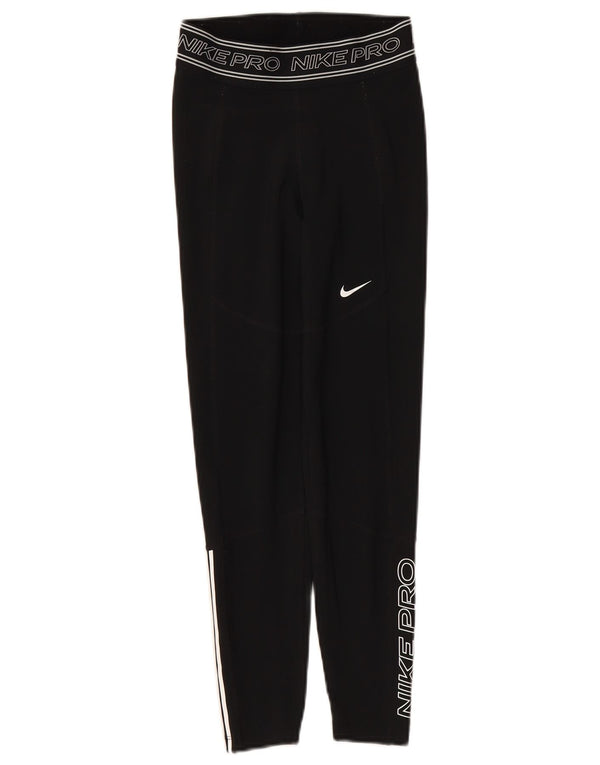 Leggings NIKE Dri Fit Graphic pentru femei UK 4 XS Poliester negru