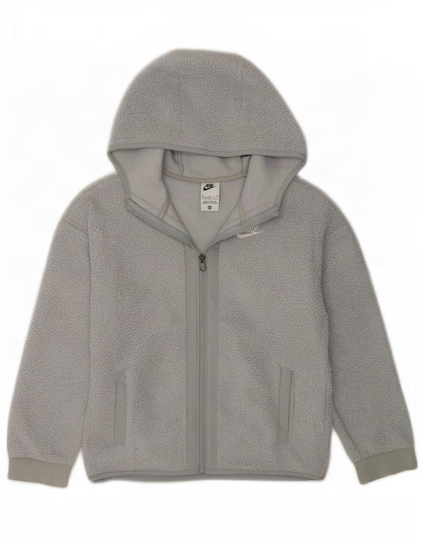 Jachetă fleece cu glugă Nike pentru băieți 11-12 ani, gri mediu, poliester