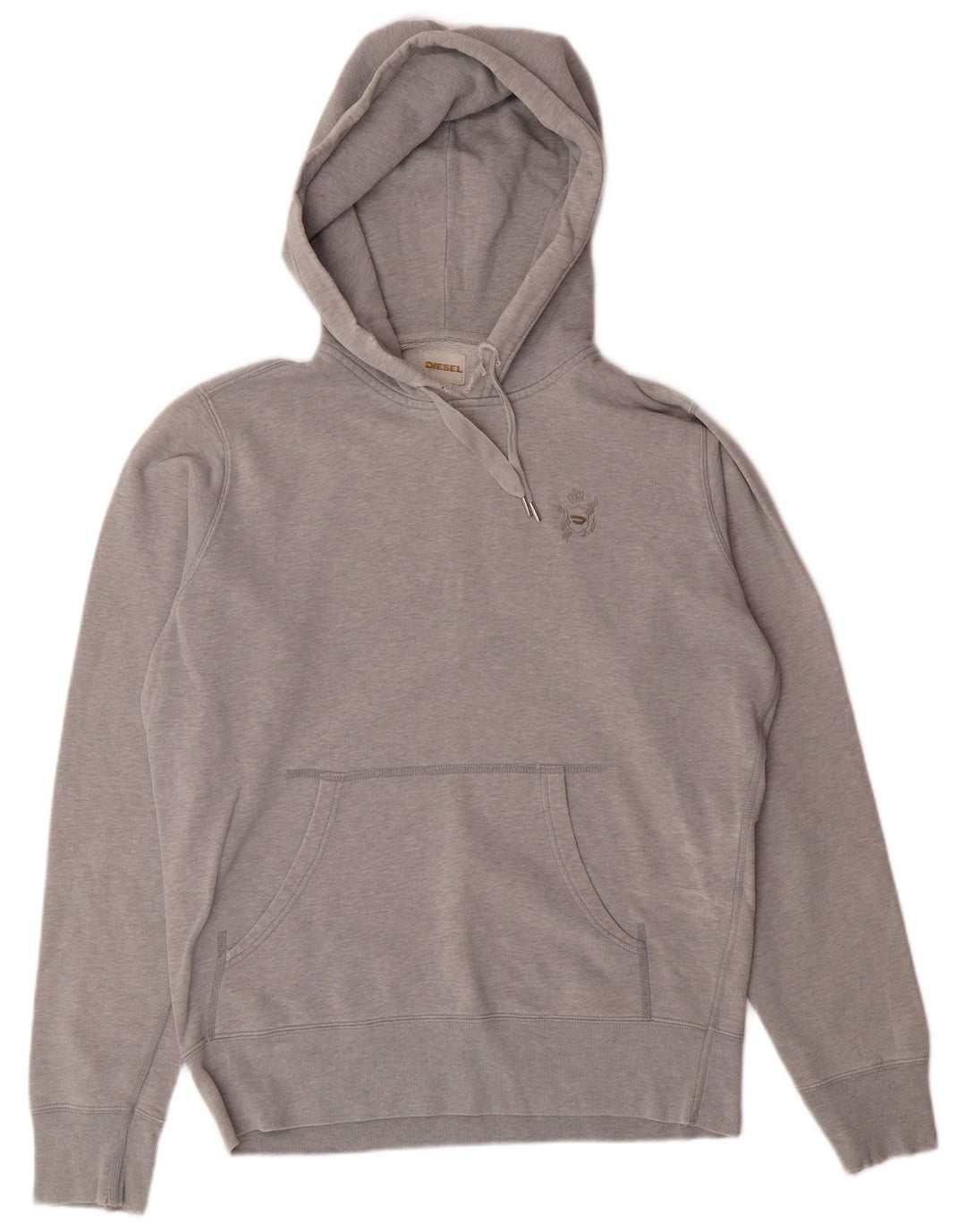 DIESEL Mens Hoodie Jumper Medium Grey Cotton
