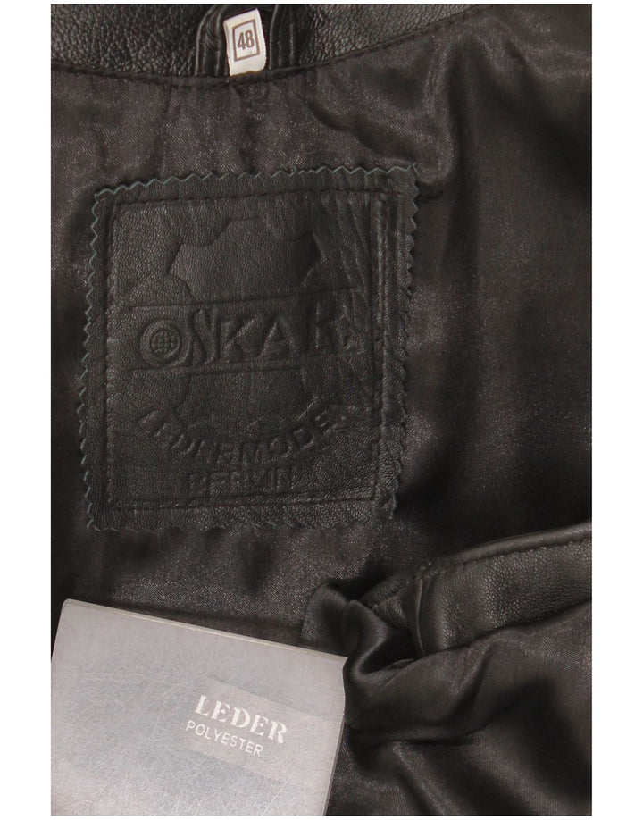 Vestă din piele vintage pentru bărbați IT 48 Medium Piele Neagră