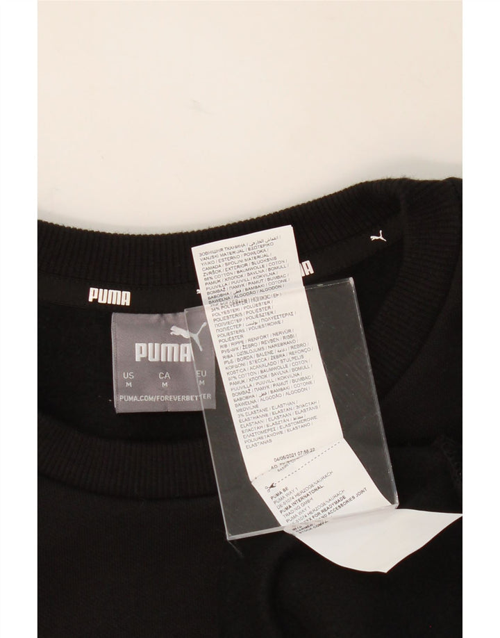 PUMA Mens Sweatshirt Jumper Medium Black Cotton Vintage Puma and Second-Hand Puma from Messina Hembry 