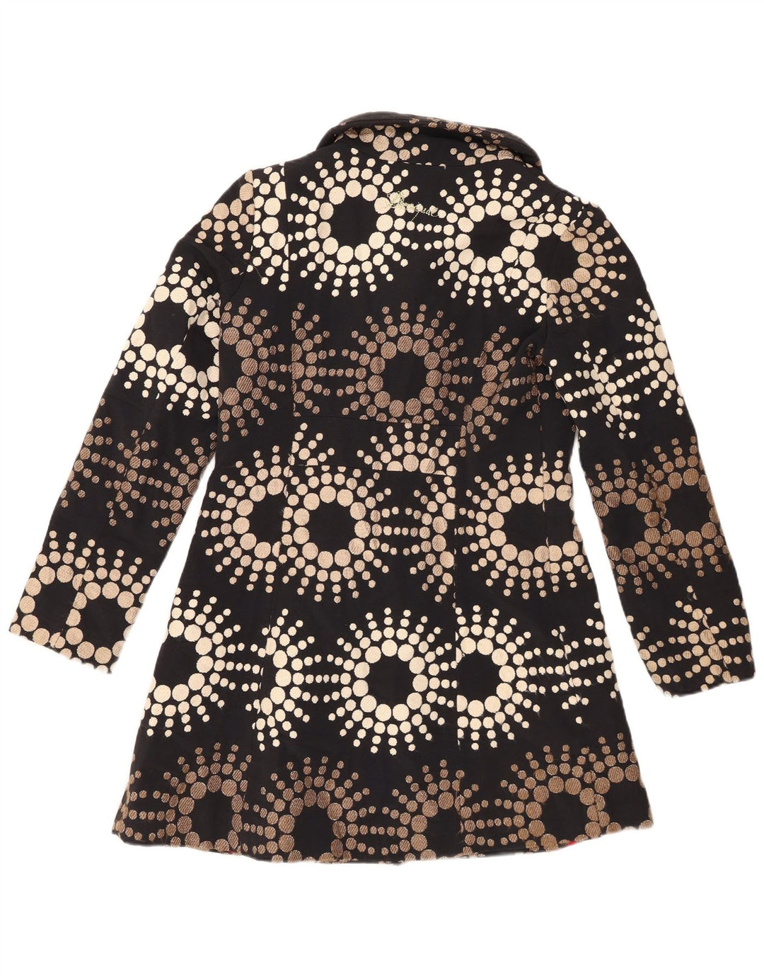 DESIGUAL Pardesiu pentru femei EU 42 mare negru geometric acrilic