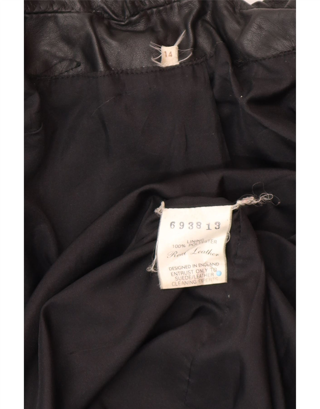 Palton de piele supradimensionat pentru femei VINTAGE UK 14 Piele neagră medie