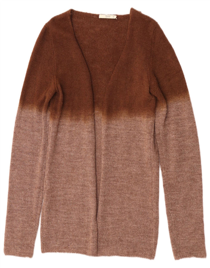 Pulover cardigan Prada pentru femei IT 42 Maro Mediu Lână Alpaca Colorblock