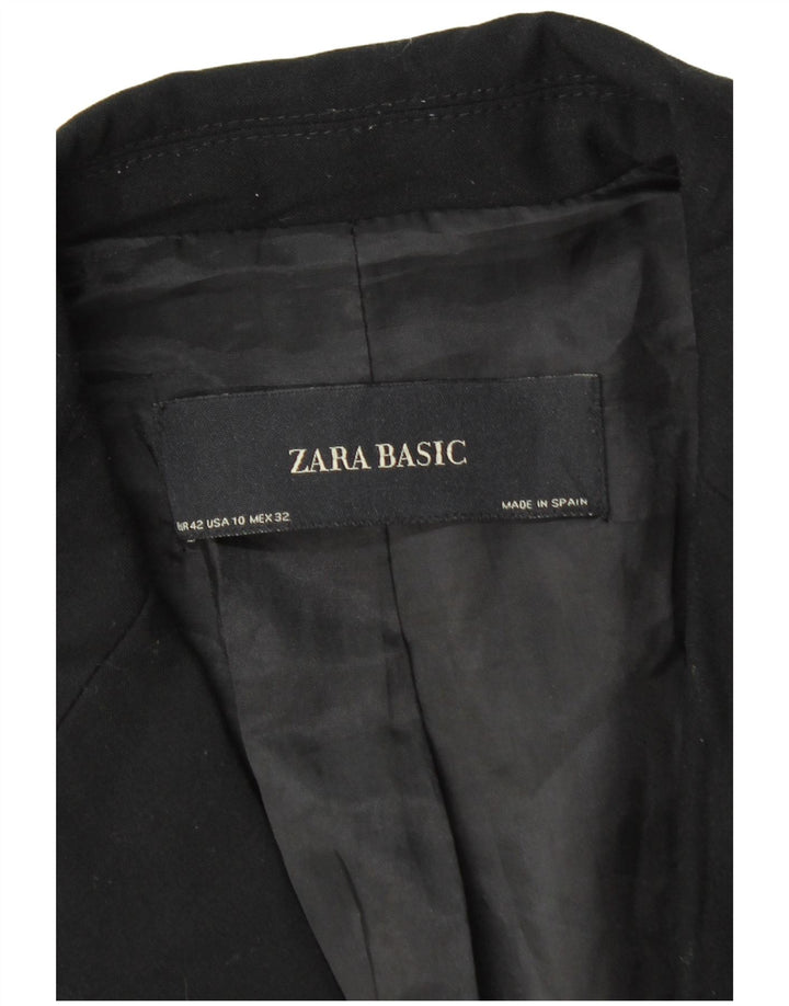 Blazer pentru femei Zara cu 1 nasture EU 42 Poliester negru mare