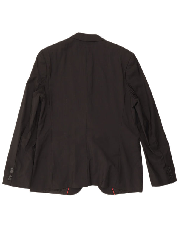 Blazer pentru bărbați HUGO BOSS cu 2 nasturi EU 56 3XL Lână neagră