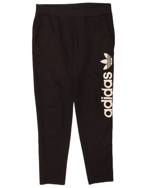 Adidas Womens Graphic Tracksuit Trousers UK 12 Medium Black Polyester