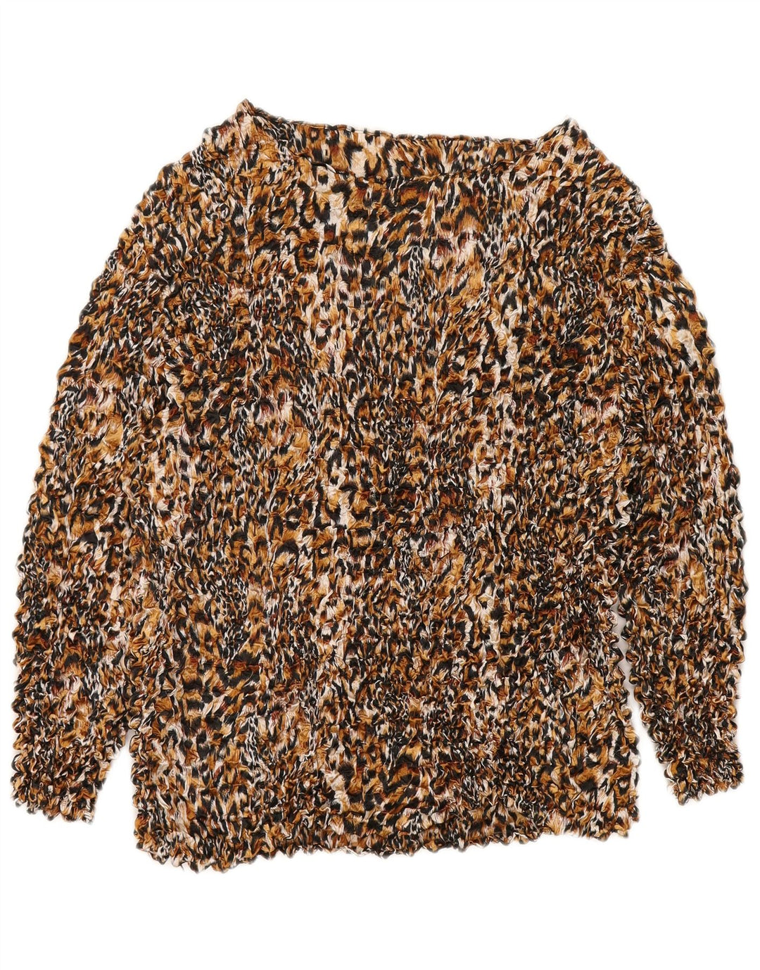 Bluză Vintage pentru femei UK 14 Medium Multicolor Animal Print Poliester