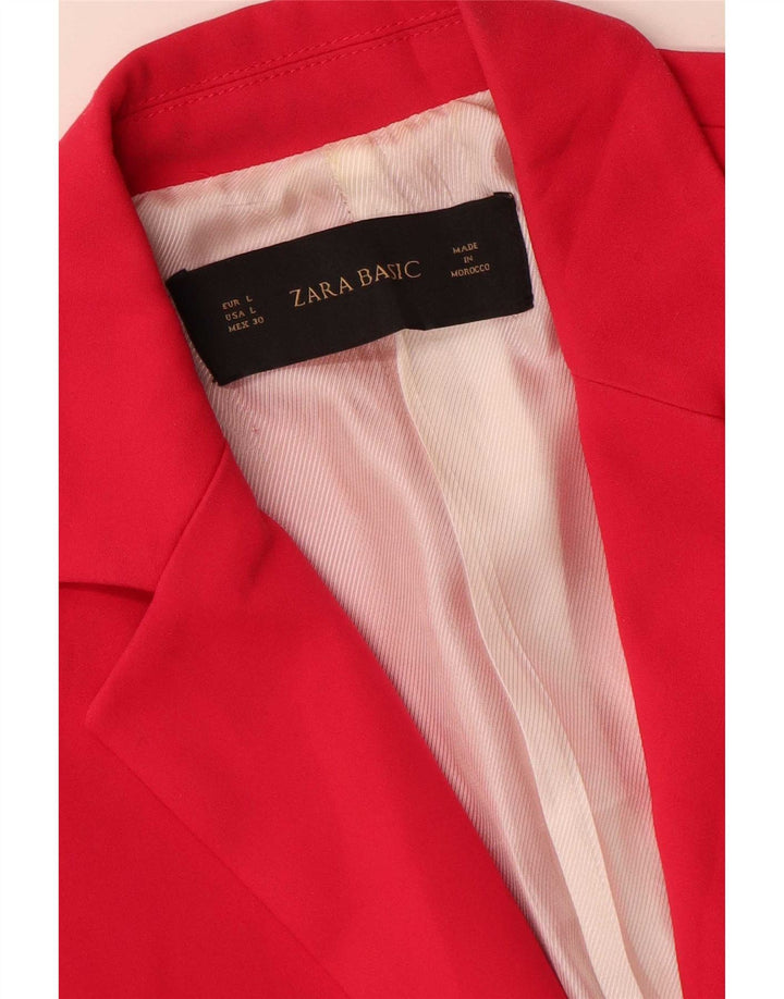 Blazer pentru femei Zara cu 1 nasture, UK 14, mare, roz, poliester
