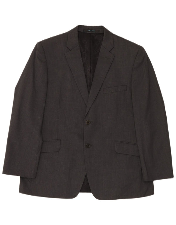 Costum pentru bărbați Ted Baker, elastic, 2 nasturi, 2 piese UK 42 XL W36 L30 Lână gri