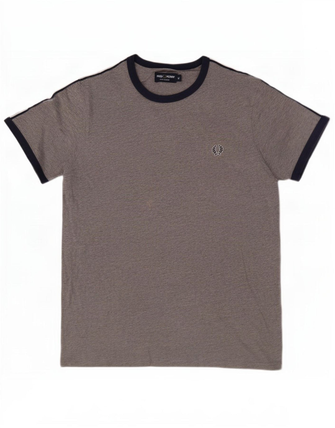 Tricou cu grafic Fred Perry pentru bărbați Top din bumbac cu pete gri mediu