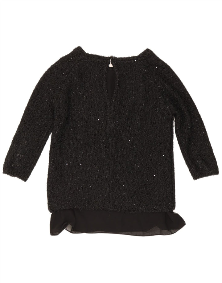 Top pentru femei Zara cu mâneci 3/4 UK 12 Medium Negru