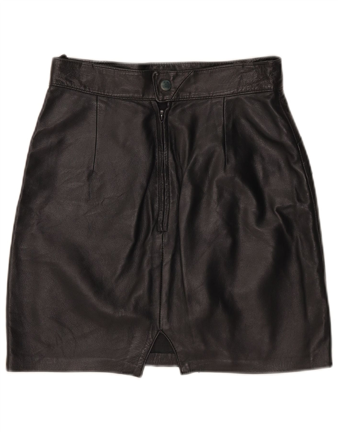 Fusta Mini din piele Vintage pentru femei W25 XS Negru