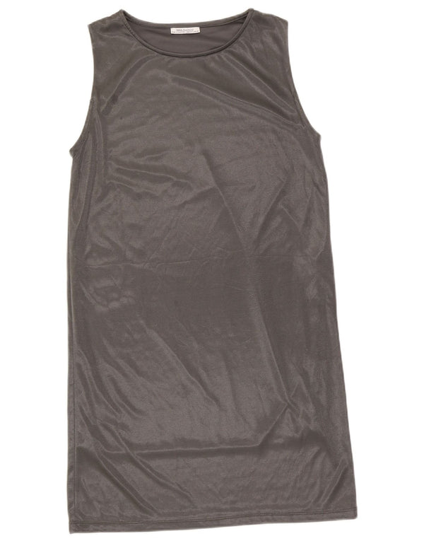 Rochie fără mâneci pentru femei Zara UK 14 Poliester argintiu mare