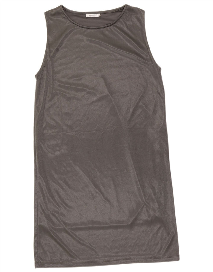 Rochie fără mâneci pentru femei Zara UK 14 Poliester argintiu mare