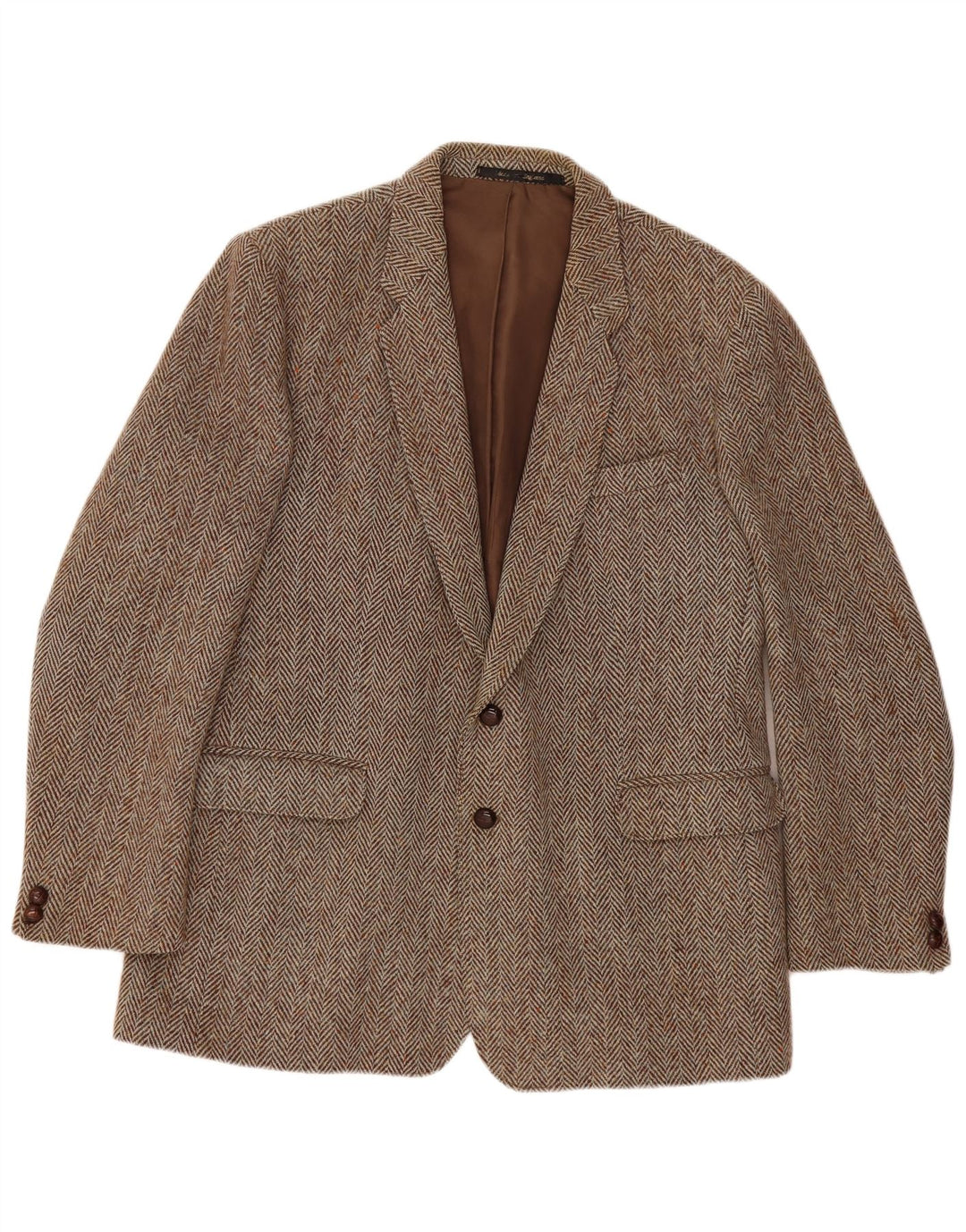 Jachetă pentru bărbați Barker Harris Tweed, cu 2 nasturi, Marea Britanie 46 3XL, maro, oase