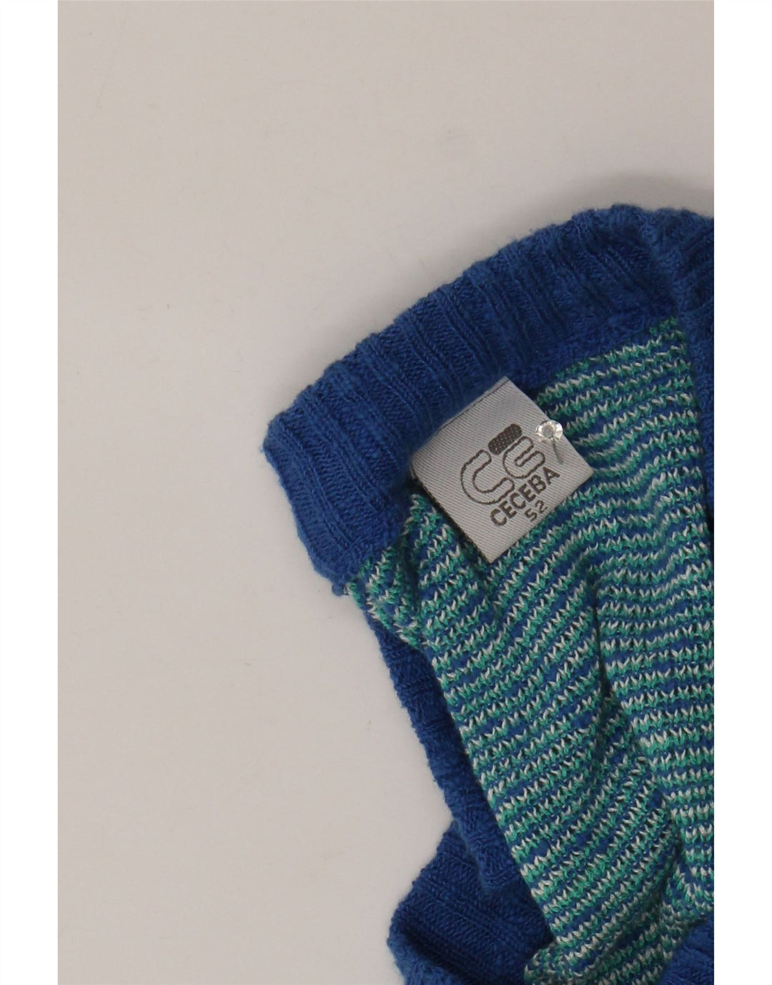 Pulover VINTAGE pentru femei, cu model abstract, cu decolteu în V, IT 52 2XL Albastru